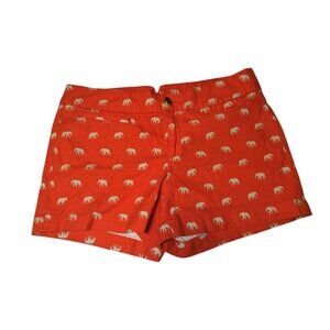 Banana Republic size 6 chicos shorts orange elephant pattern Summer Pockets